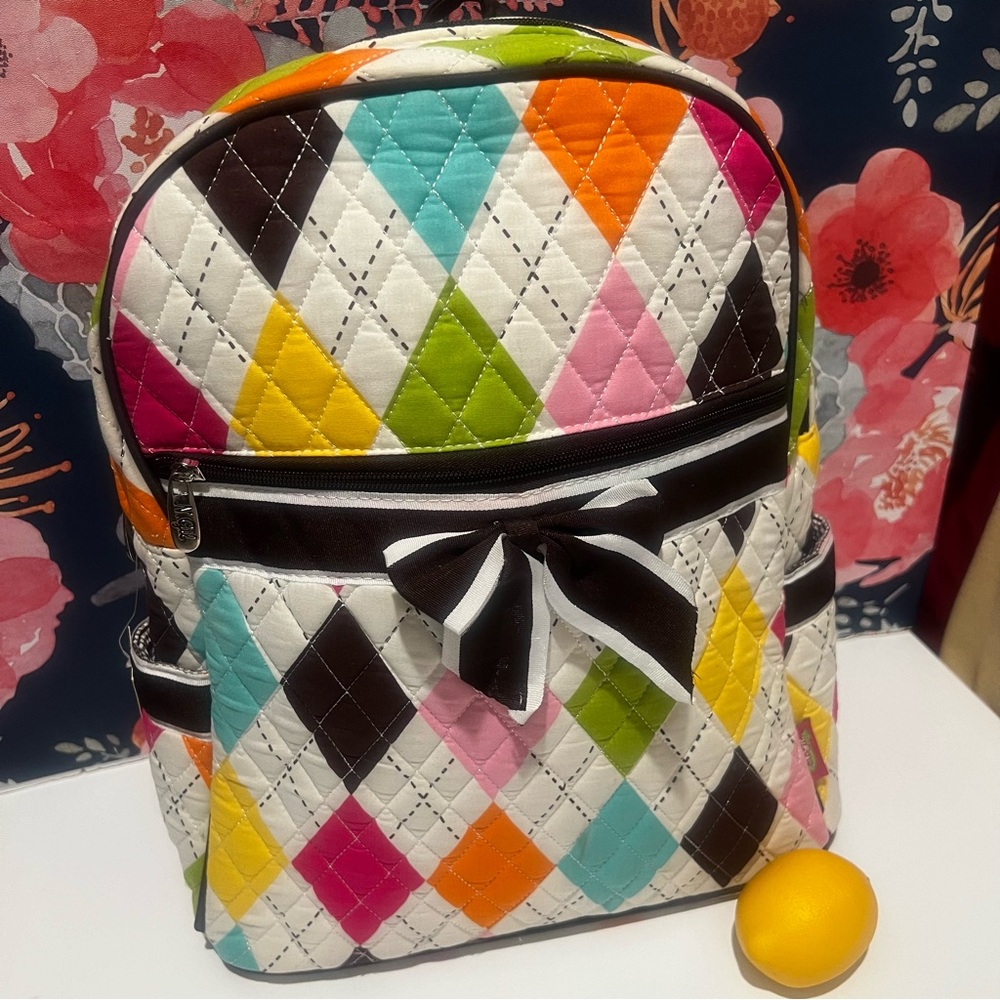 NWT N Gil Quilted Canvas Backpack Bag Purse